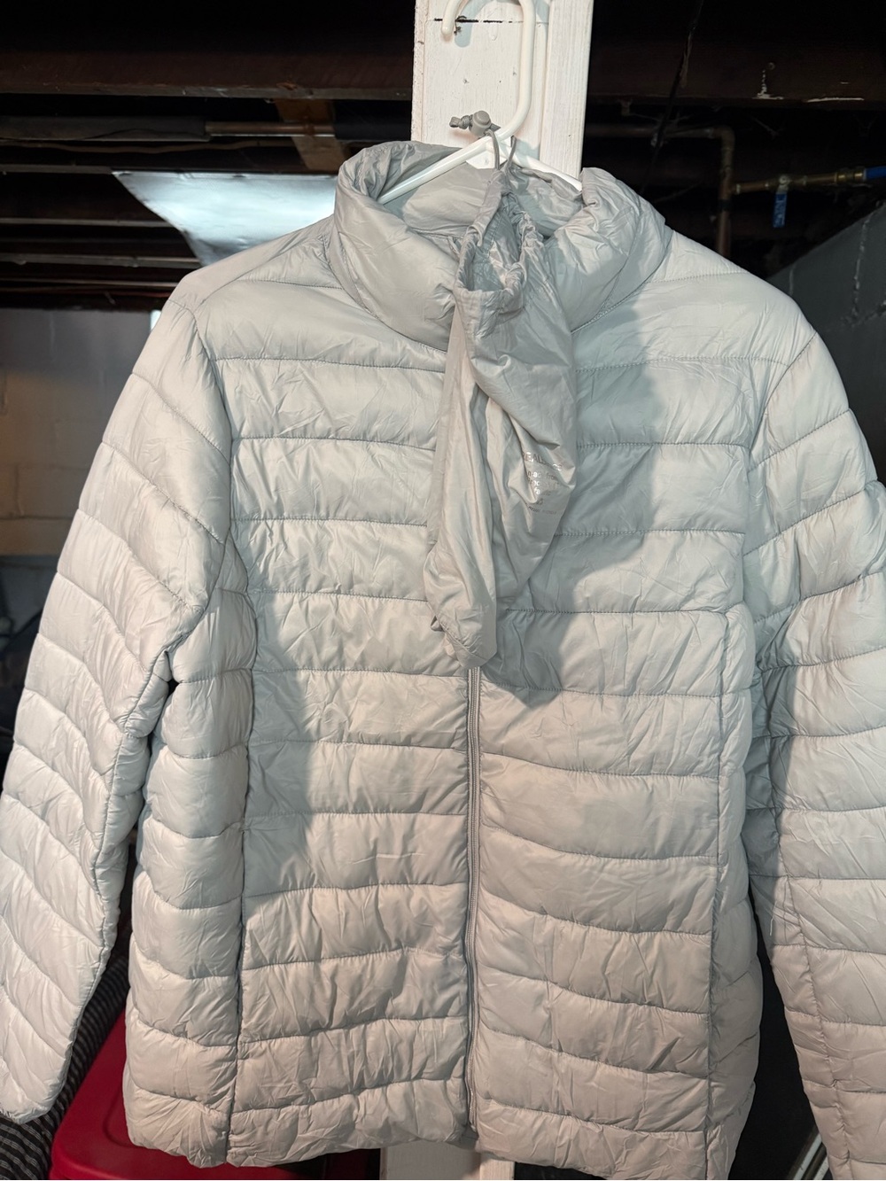 Women's Light Gray Quilted Packable Puffer Jacket